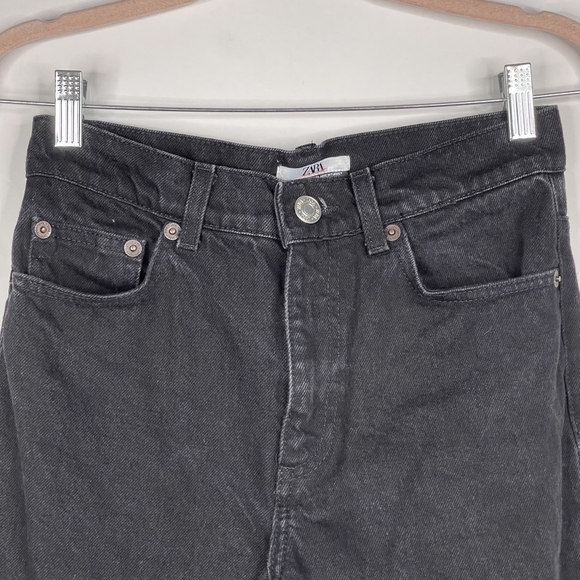 2/$30 ZARA Charlotte Gainsbourg Collection Tailored Straight Jeans 4 Black #7263 - Picture 4 of 16